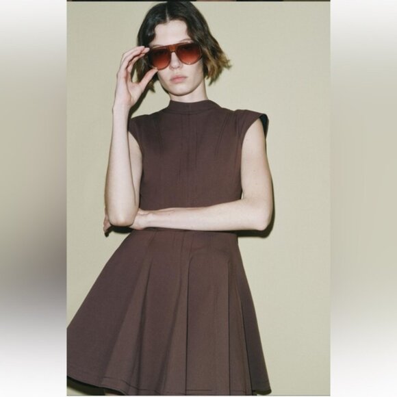 ZARA MINI GODET DRESS ZW COLLECTION - Picture 1 of 8